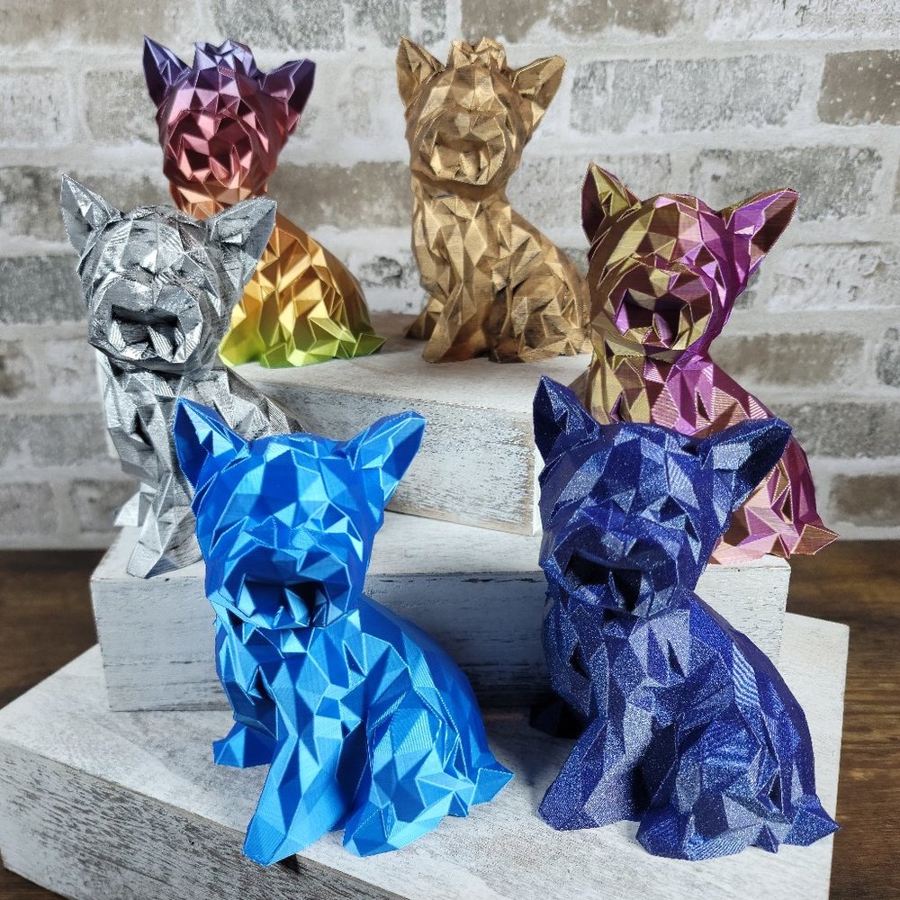 Low Poly Yorkie | Sculpture | Home Decor | Unique Gift | 3D Printed